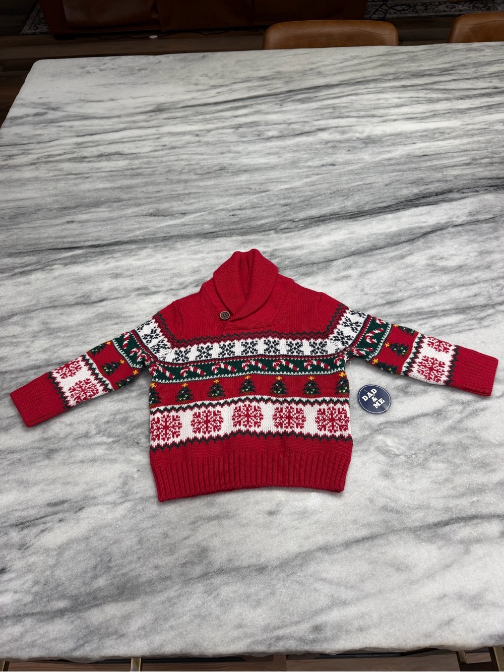 NWT children’s Place red holiday shawl collar Christmas sweater boys size 9-12